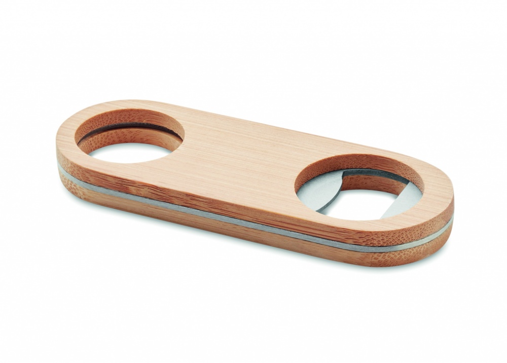 Logo trade promotional gifts image of: Oval Bamboo bottle opener VALBAMPER