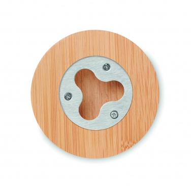 Logo trade promotional giveaways picture of: Bamboo bottle opener/ coaster DAKAI