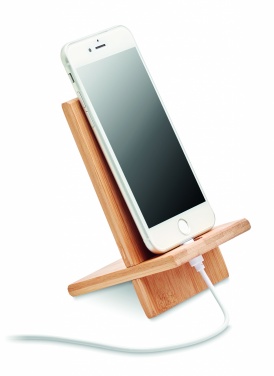 Logotrade promotional merchandise picture of: Bamboo phone stand/ holder WHIPPY