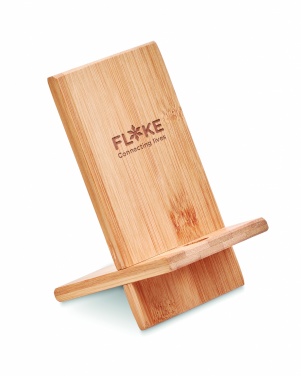 Logo trade promotional merchandise image of: Bamboo phone stand/ holder WHIPPY