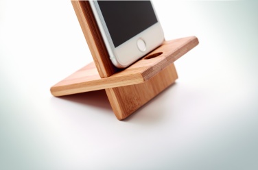 Logo trade advertising products image of: Bamboo phone stand/ holder WHIPPY