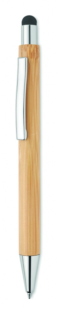 Logo trade promotional products image of: Bamboo ballpoint pen with blue ink