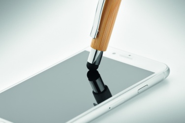 Logo trade advertising products picture of: Bamboo ballpoint pen with blue ink