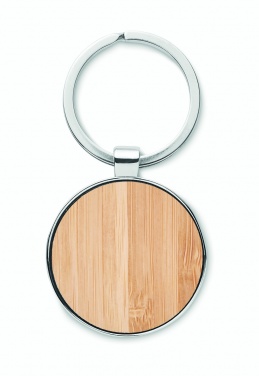 Logotrade promotional gift image of: Round key ring metal bamboo Dobele