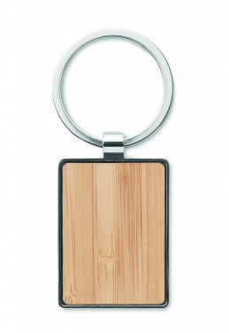 Logotrade promotional product image of: Rectangular key ring bamboo WEST
