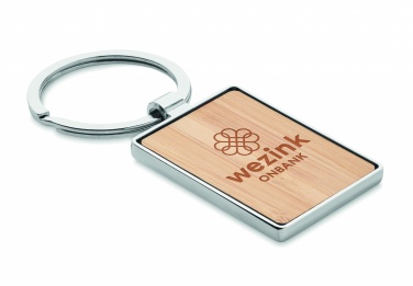 Logotrade promotional giveaway picture of: Rectangular key ring bamboo WEST