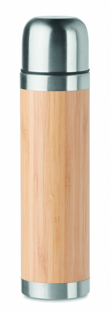 Logotrade promotional merchandise picture of: Double wall bamboo cover flask 400ml CHAN BAMBOO