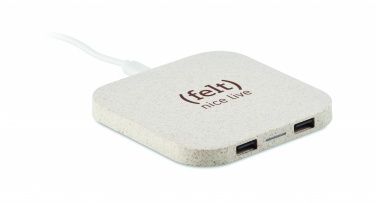 Logo trade promotional giveaway photo of: Hub charger wheat straw/ABS 5W