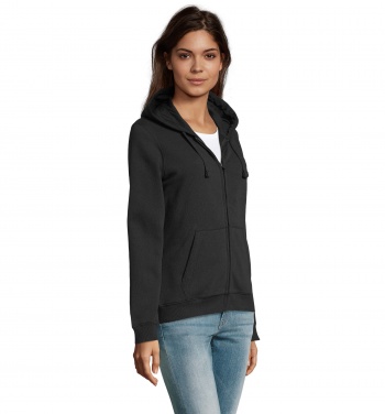 Logo trade promotional merchandise photo of: SPIKE WOMEN ZIP HOOD SWEAT