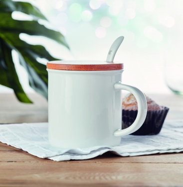 Logotrade promotional gift image of: Porcelain mug with spoon