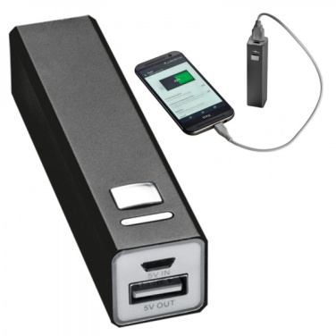 Logo trade promotional products image of: Metal power bank PORT HOPE 2200mAh
