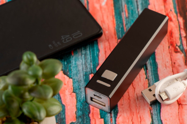 Logo trade corporate gifts picture of: Metal power bank PORT HOPE 2200mAh