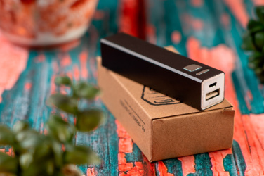 Logo trade advertising products image of: Metal power bank PORT HOPE 2200mAh