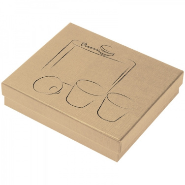 Logo trade promotional giveaways image of: Hip flask with 2 shot glasses SANDVIKEN 170 ml