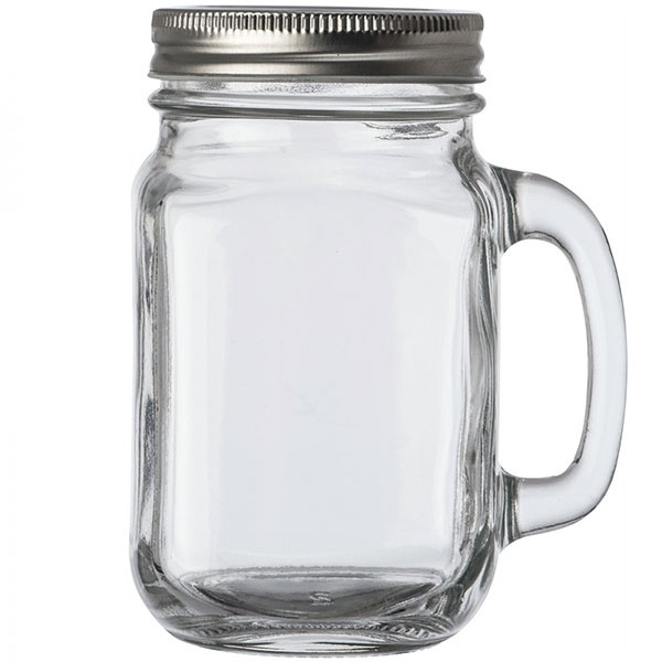 Logotrade promotional item picture of: Drinking glass with handle and lid TREVISO 450 ml