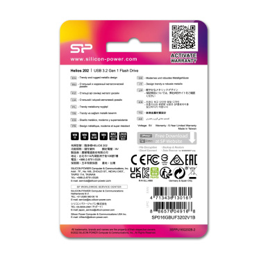 Logo trade advertising products image of: Pendrive Silicon Power HELIOS 202, 3.2 Gen 1, 32GB