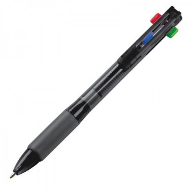 Logo trade promotional merchandise image of: Plastic ballpen 4in1 NEAPEL