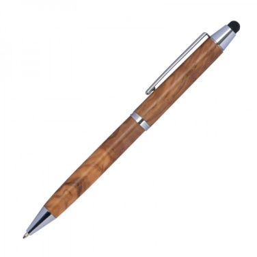 Logotrade promotional giveaway image of: Wooden ballpen with touch function ERFURT