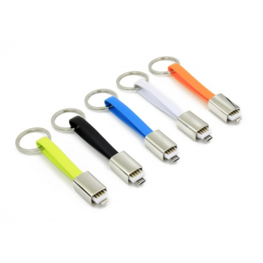 Logo trade business gift photo of: Data transfer cable and keyring