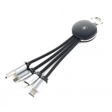 Logotrade promotional product picture of: 3in1 cable with enlighted logo for engraving, RXD-368