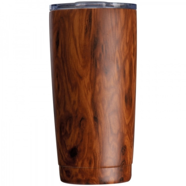 Logotrade advertising product image of: Stainless steel mug with wooden look COSTA RICA 550 ml