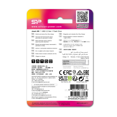 Logo trade promotional giveaway photo of: Pendrive 3.0 Silicon Power JEWEL J80 TITANIUM 16GB