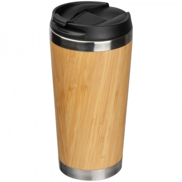 Logo trade promotional giveaway photo of: Stainless steel mug BAMBOOGARDEN 400 ml