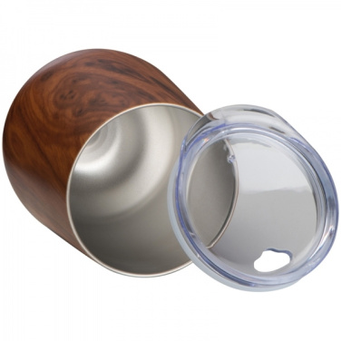 Logotrade corporate gift image of: Stainless steel mug with wooden look BRIGHTON 380 ml