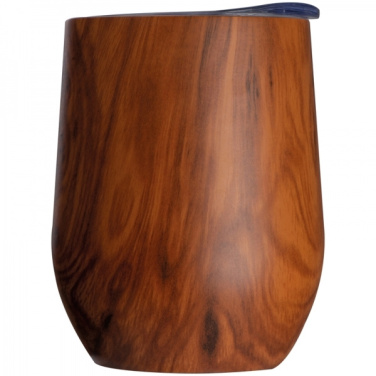 Logotrade promotional merchandise photo of: Stainless steel mug with wooden look BRIGHTON 380 ml