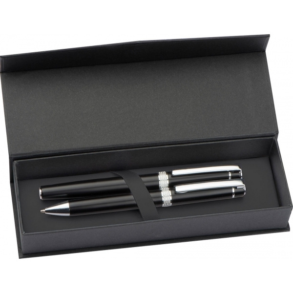 Logo trade business gifts image of: Metal writing set KARLOVAC