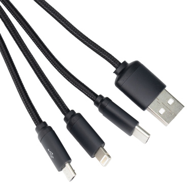 Logotrade promotional products photo of: 3in1 long cable with elighted logo for engraving, W201TG
