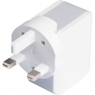 Logo trade promotional merchandise image of: Travel adapter ANTWERP