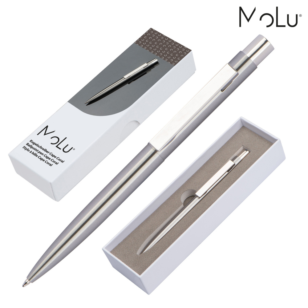Logo trade promotional items image of: Stainless steel pen CAPE CORAL MoLu