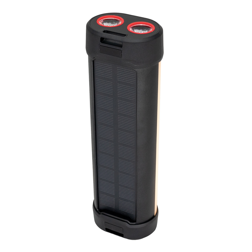 Logo trade corporate gifts image of: Solar flashlight with power bank, ES982