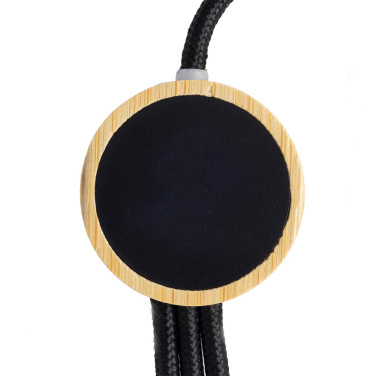 Logotrade corporate gift image of: 3-in-1 cable with elighted logo in a wooden casing, LH-ZMU06