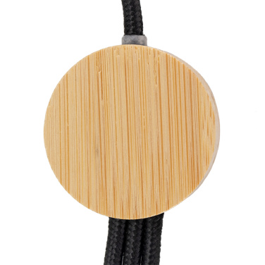 Logo trade promotional products picture of: 3-in-1 cable with elighted logo in a wooden casing, LH-ZMU06