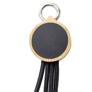 Logotrade promotional merchandise image of: 4-in-1 cable with elighted logo in a wooden casing, LH-ZMU05