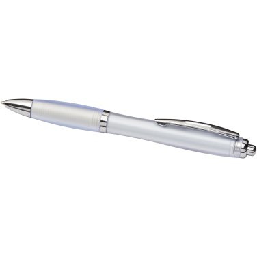 Logo trade business gift photo of: Curvy ballpoint pen with frosted barrel and grip