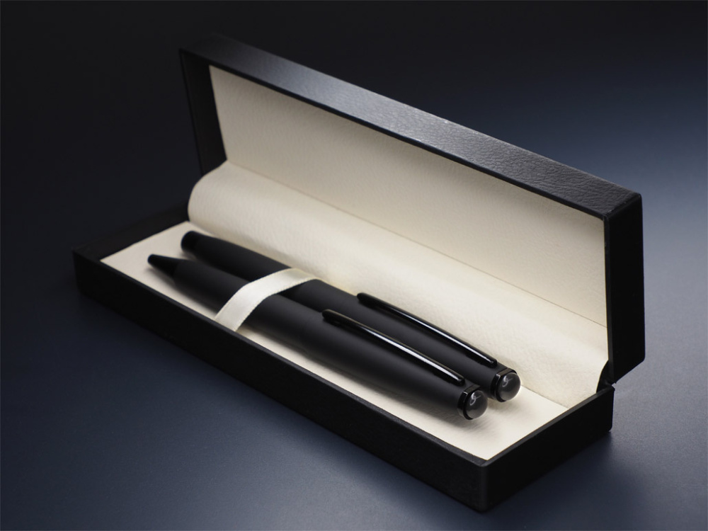 Logotrade corporate gift image of: Obsidian stone Pen set 1290036