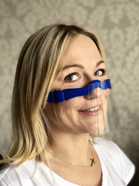 Logo trade business gifts image of: HESTIA clear face shield-mask for mouth and nose 1452162