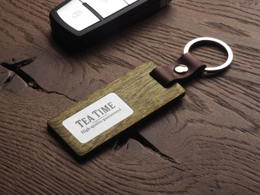 Logo trade promotional giveaways image of: Wooden keyring 1853121