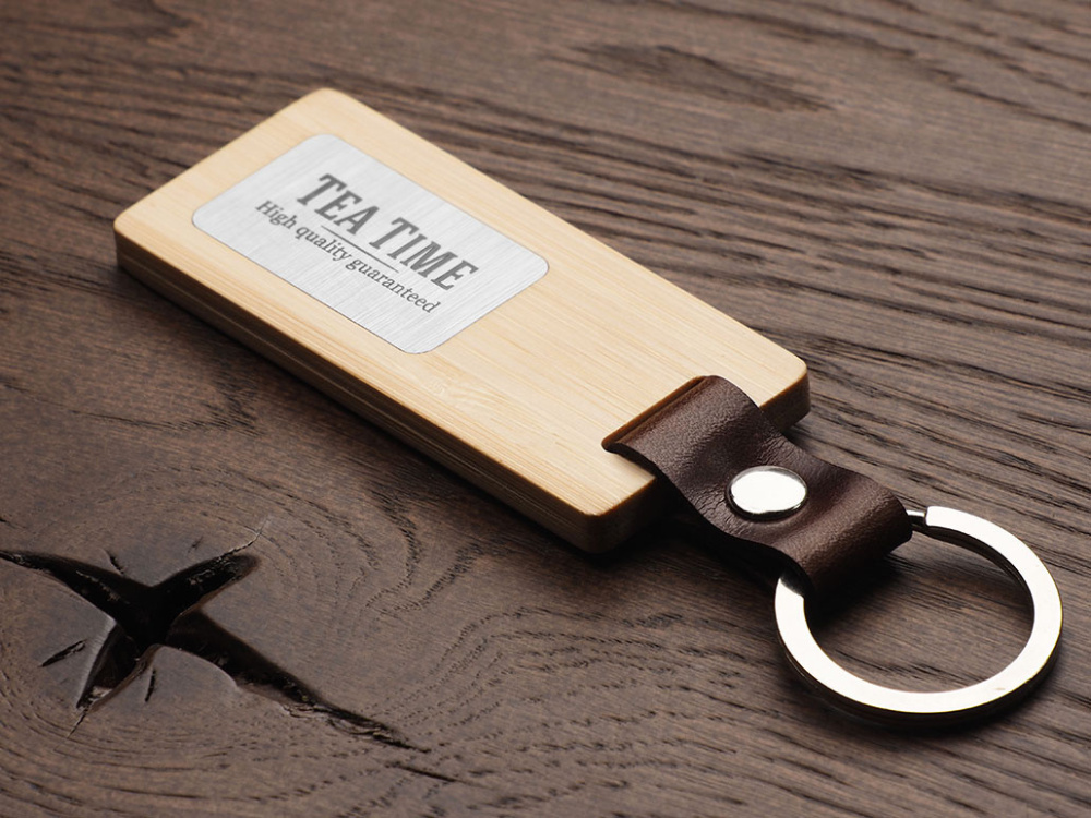 Logo trade corporate gifts image of: Wooden keyring 1853292