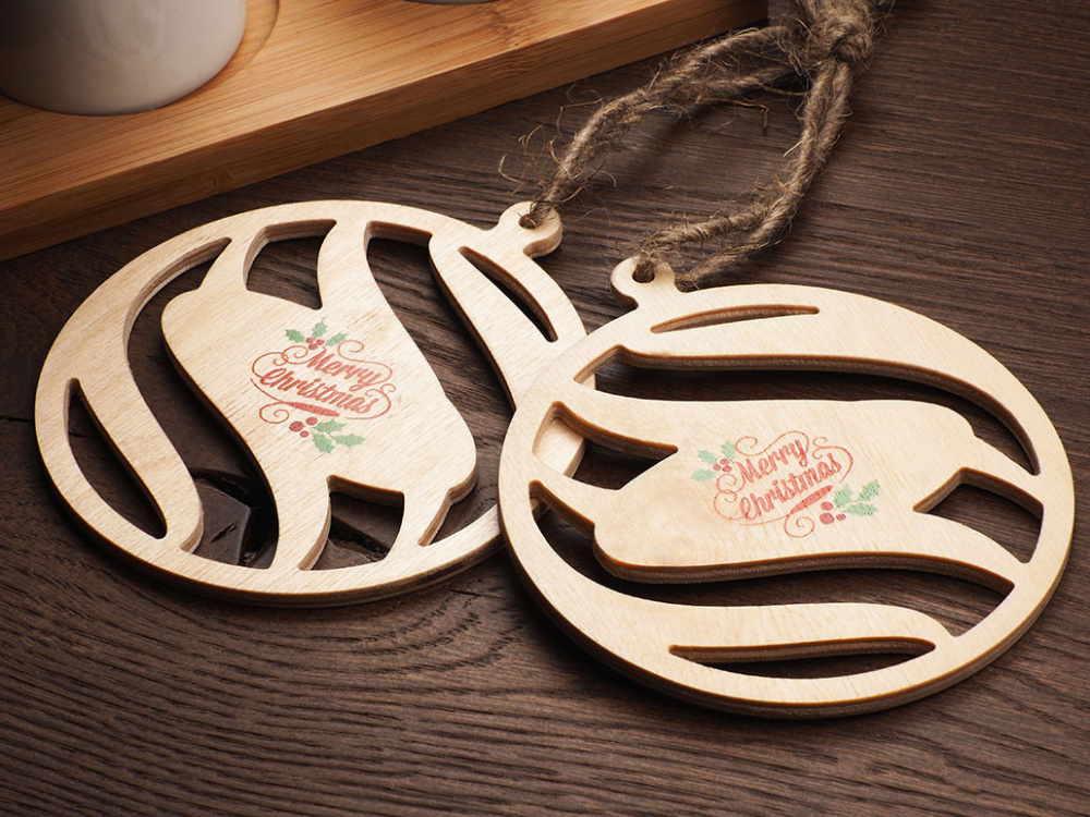 Logotrade promotional giveaway image of: Wooden Christmas Decoration 1856121