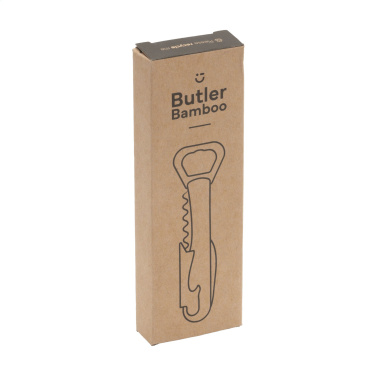 Logo trade corporate gifts image of: Butler Bamboo waiter’s friend