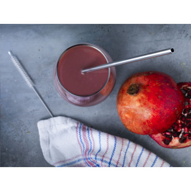 Logo trade promotional giveaways picture of: Reusable 1 piece ECO Straw Set stainless-steel straw