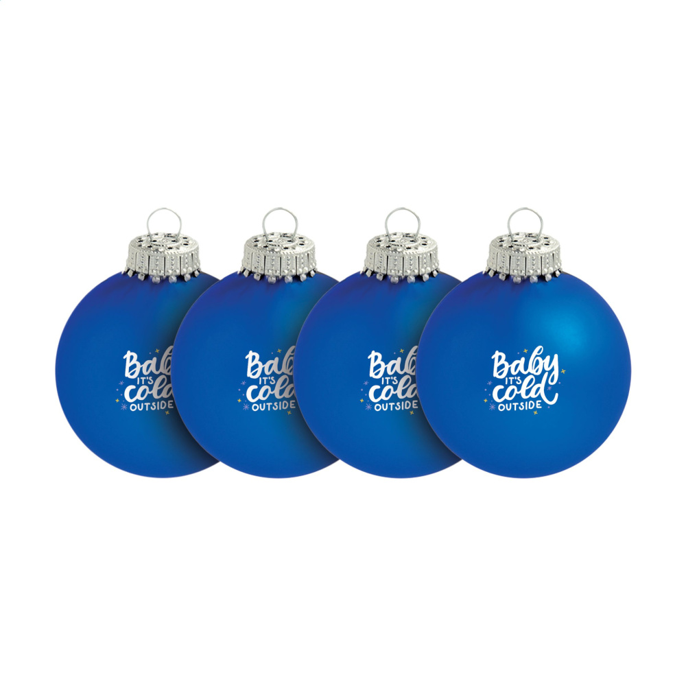 Logo trade promotional products image of: Christmas Bauble Ø 6 cm - set of 4 - Made in Europe