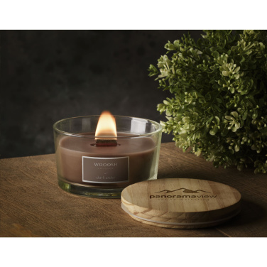 Logo trade promotional merchandise picture of: Wooosh Flame Scented Candle Dark Amber