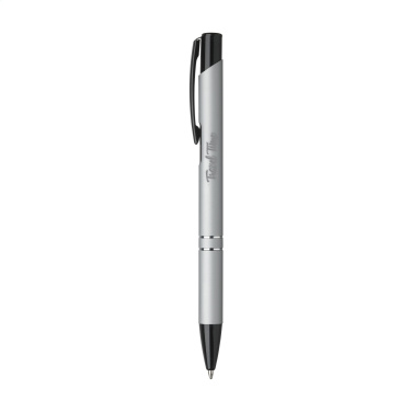 Logo trade promotional merchandise picture of: Ebony Rubberised pen