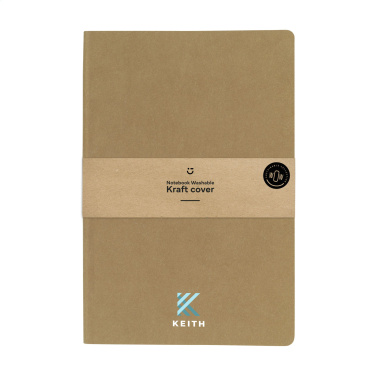 Logo trade promotional giveaways image of: Paper Notebook GRS Washable Kraft Cover A5