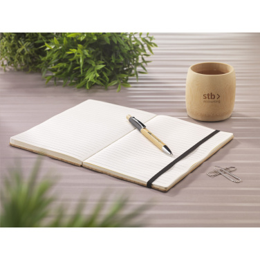 Logo trade promotional products image of: Bamboo Journal Naked Spine Paper Notebook A5